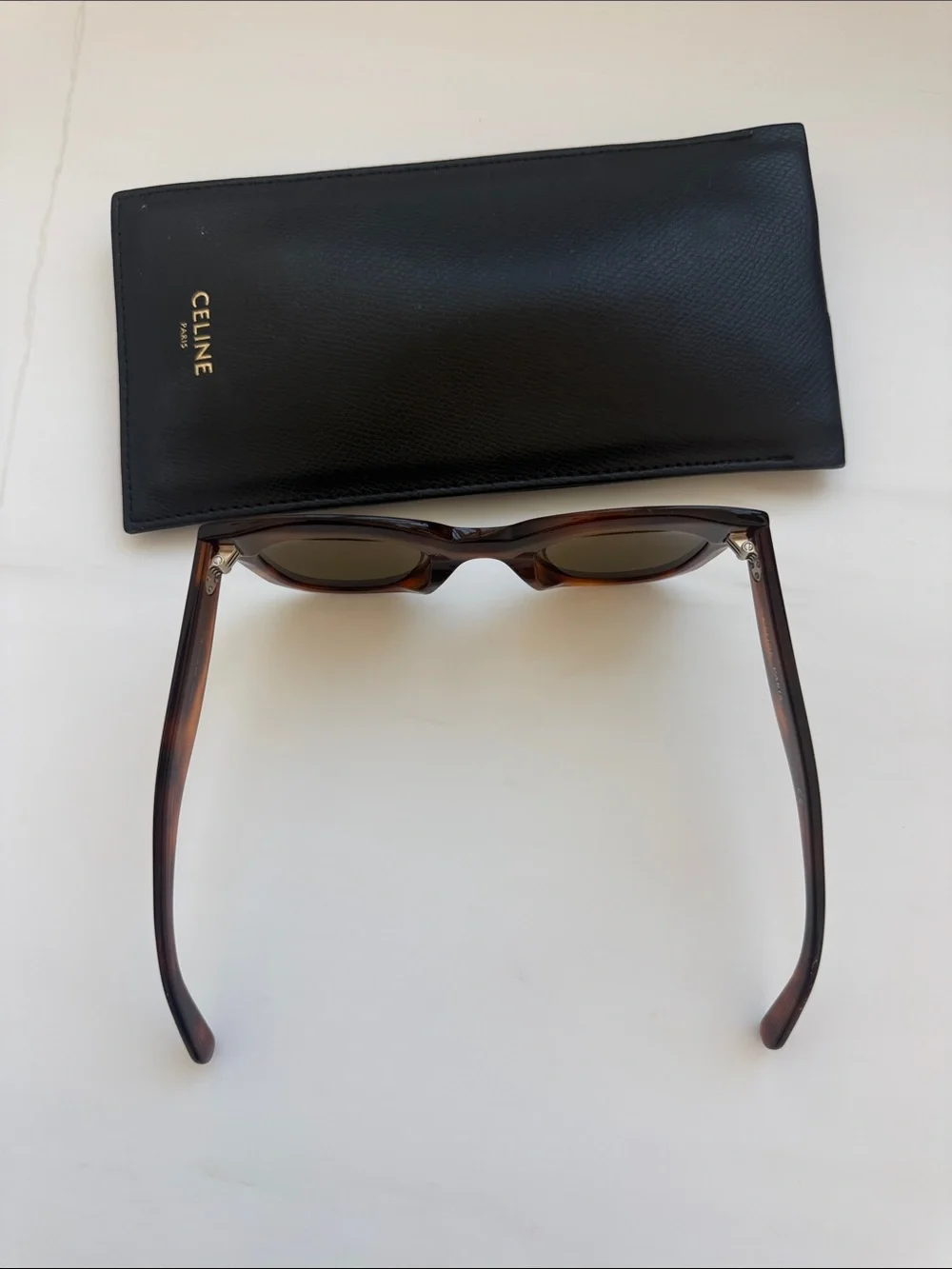 Celine Tortoiseshell Round Sunglasses with Brown Lenses